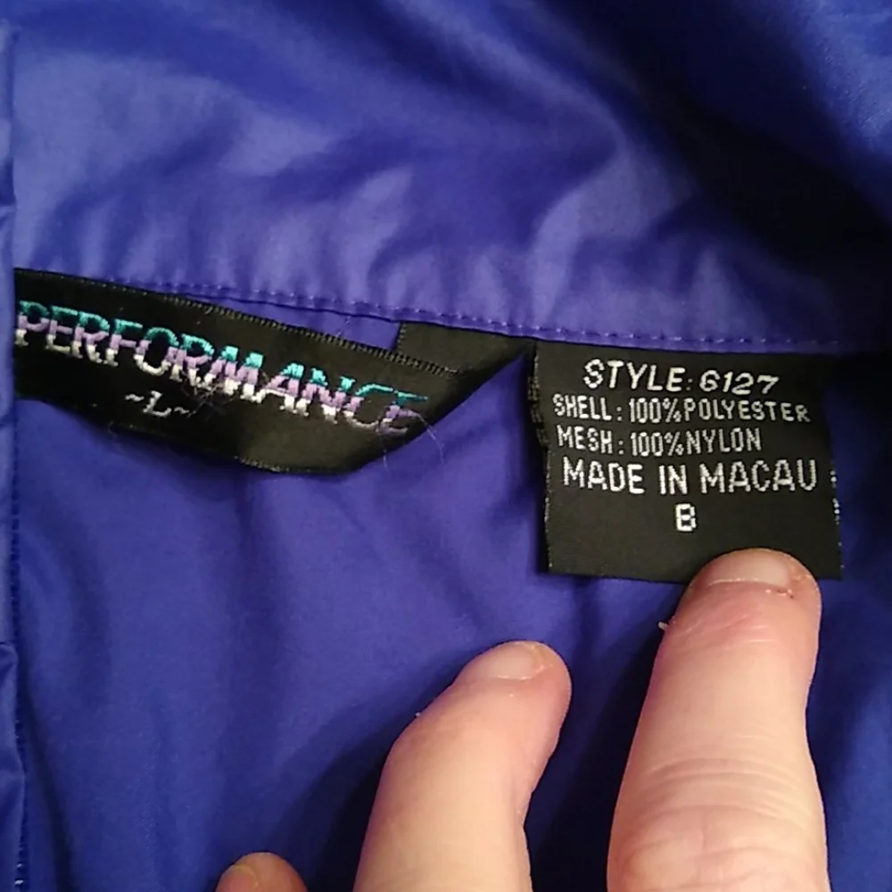 Blue Or Purple sleeveless Performance running vest, jacket, large